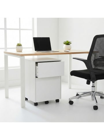 relaxdays Rollcontainer in Weiß - (B)40 x (H)57 x (T)40 cm