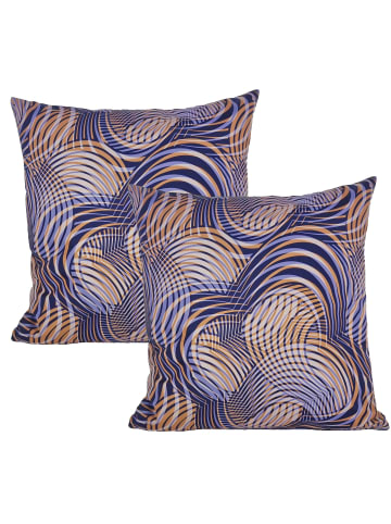 JACK 2er Set Outdoor Kissenhülle 45x45cm Motiv in Wellen Braun