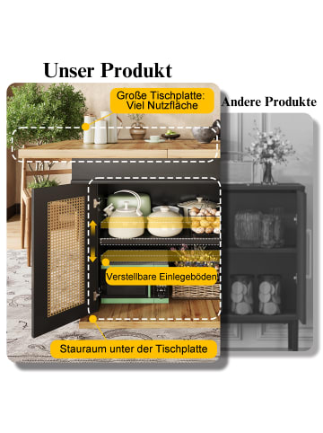 ABRIHOME Ausziehbarer Esstisch Küchentisch 110-140×80cm für 4-6 Personen 