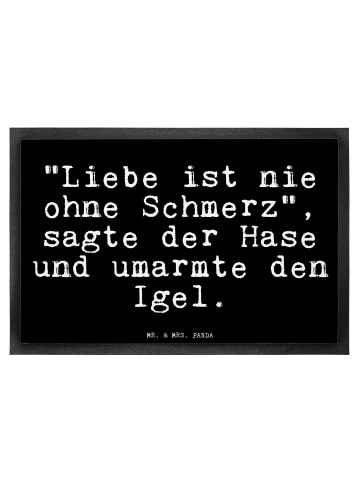 Mr. & Mrs. Panda Fußmatte "Liebe ist nie ohne... mit Spruch in Schwarz