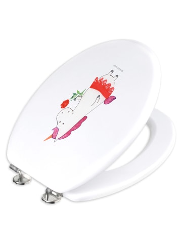 Mr. & Mrs. Panda WC Sitz Einhorn Dame ohne Spruch in Weiß