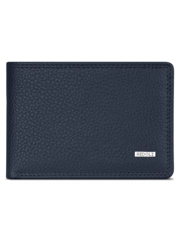 Redolz Leather Essentials QF kleine Geldbörse RFID Leder 10,5 cm in navy