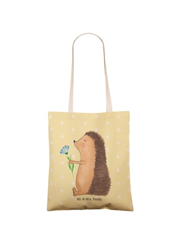 Mr. & Mrs. Panda Tasche Igel Blumen ohne Spruch in Gelb Pastell