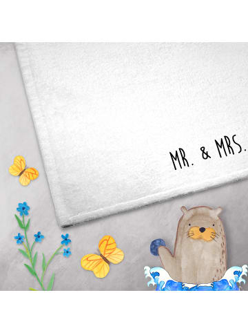 Mr. & Mrs. Panda Handtuch Sternzeichen Fische ohne Spruch in Weiß