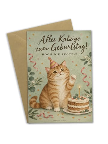 Mr. & Mrs. Panda Geburtstagskarte Katze pummelig Design mit Spruch in Weiß