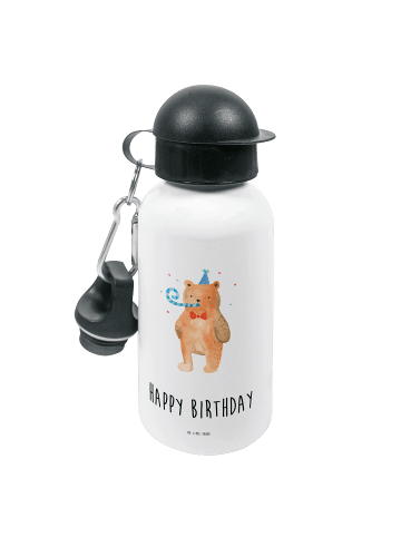 Mr. & Mrs. Panda Kindertrinkflasche Bär Geburtstag mit Spruch in Weiß