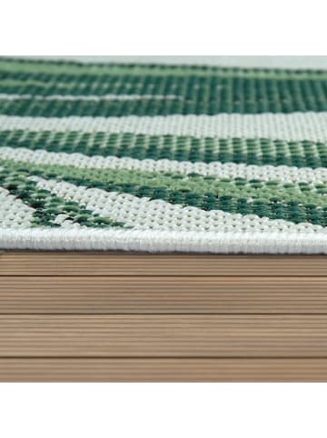 KADIMA DESIGN Outdoor Teppich Palmen Balkon, Terrasse schmutzabweisend in Grün