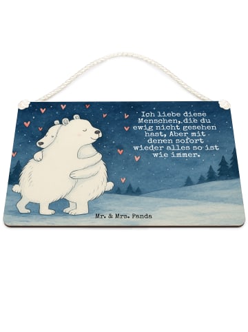 Mr. & Mrs. Panda Deko Schild Eisbär Umarmen Design mit Spruch in Weiß