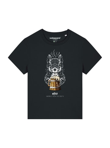 wat? Apparel T-Shirt [#afts] Eichhörnchen in Schwarz
