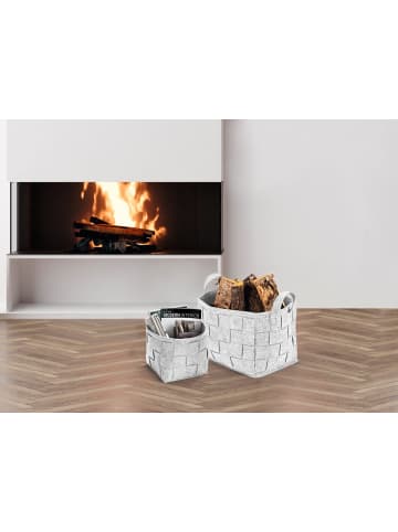 N8WERK Aufbewahrungskorb Filz 24cm hellgrau  grau