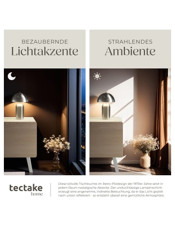 tectake Retro-Tischlampe Altea 25 x 37 cm, Nickel matt