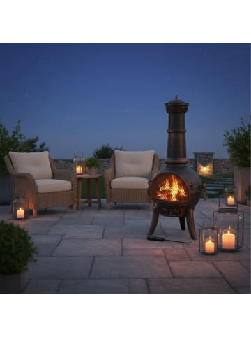relaxdays Terrassenofen in Bronze - (B)53 x (H)110 x (T)44 cm