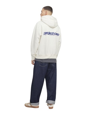 Jack & Jones Sweatshirt JCOUNION PRINT SWEAT HOOD in Beige