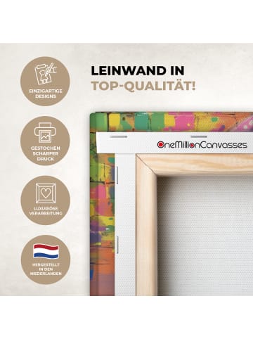 MuchoWow Leinwand Bilder Bunte Schimpanse