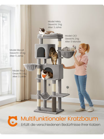 Feandrea Katzenbaum Clawfy in Grau - (B)43 x (H)174 x (T)55 cm