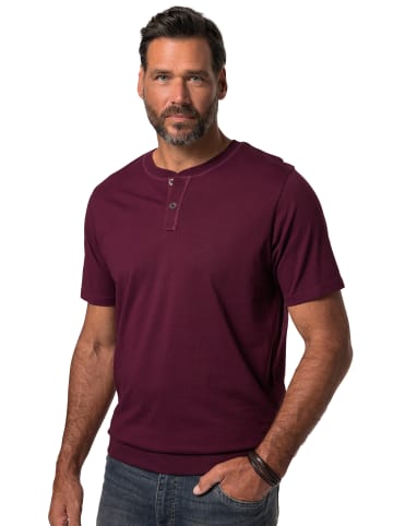 JP1880 Kurzarm T-Shirt in dunkel weinrot