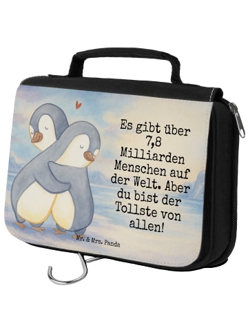 Mr. & Mrs. Panda Kulturbeutel Pinguine Kuscheln Design mit Spruch in Weiß