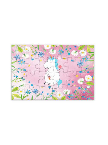 Mr. & Mrs. Panda Puzzle Einhorn Baby ohne Spruch in Rot Pastell