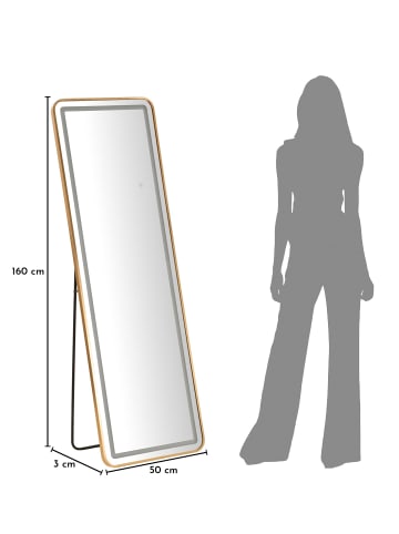 Mauro Ferretti Standspiegel mit LED-Beleuchtung 50x38x160 (geöffnete Maße)