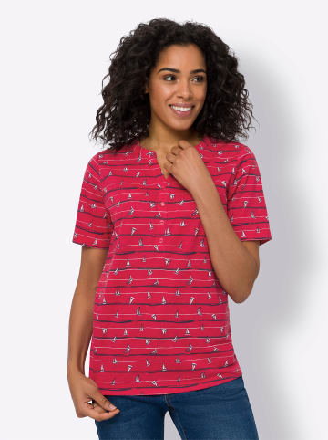 Sieh an! Kurzarm-Shirt in rot-marine-bedruckt