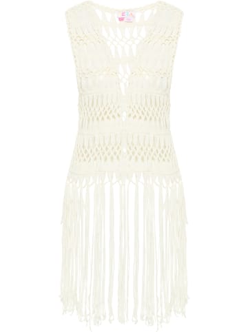 IZIA Damen Strickweste in Wollweiss