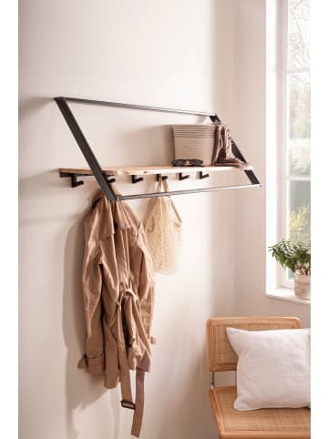 FineBuy Wandgarderobe in Braun / Akazie / 100x33x40