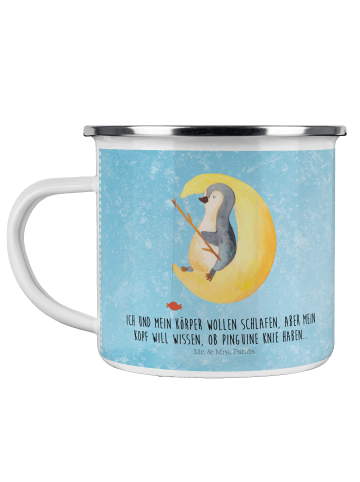 Mr. & Mrs. Panda wandertasse Pinguin Mond mit Spruch in Eisblau