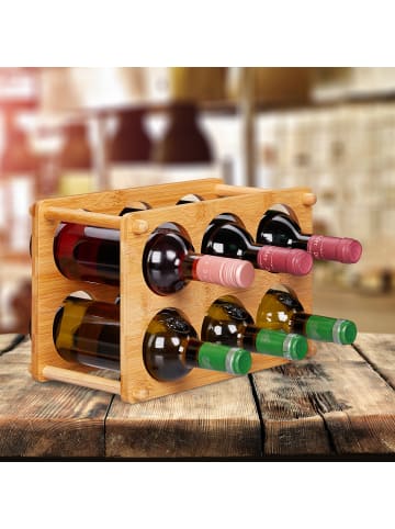 Weinregal in Natur - (B)32x (H)21 x (T)18,5 cm