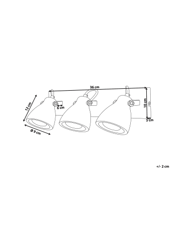 Beliani Deckenleuchten MISTAGO in Grau - (W) 36 x (H) 10 x (L) 15 cm