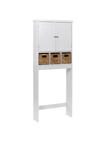 Beliani Waschbeckenunterschrank PACLLON in Weiß - (W) 65 x (H) 164 x (L) 20 cm