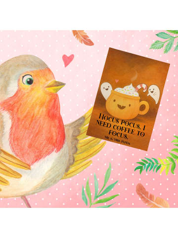 Mr. & Mrs. Panda babykarte Kaffee Gespenst Design mit Spruch in Weiß