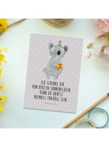 Mr. & Mrs. Panda Grußkarte Koala Geschenk mit Spruch in Grau Pastell