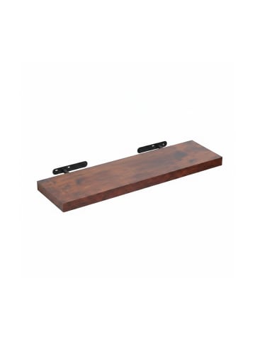 relaxdays Wandregal in Braun/ Schwarz - (B)100 x (H)4 x (T)23 cm