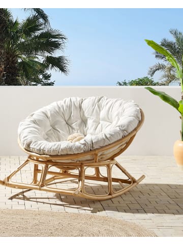 Beliani Schaukelstuhl ORVIETO in Naturfarben/Beige - (W) 110 x (H) 72 x (L) 108 cm
