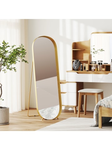 HOMCOM Ganzkörperspiegel-50L x 6B x 160H cm-Gold