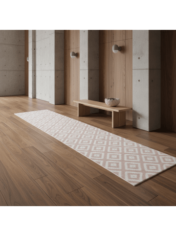 KADIMA DESIGN Teppich Kurzflor Waschbar Geometrisch INN Strapazierfähig OEKO-TEX in Pink