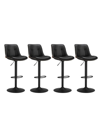 VASAGLE 4er-Set: Barhocker Monni in Schwarz - (B)47 x (H)(93-114) x (T)44 cm
