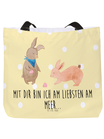 Mr. & Mrs. Panda Shopper Hasen Muschel mit Spruch in Gelb Pastell