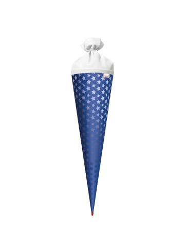 ROTH Bastel-Schultüte groß blau 70 cm, Sterne in Glanzfolie in Blau