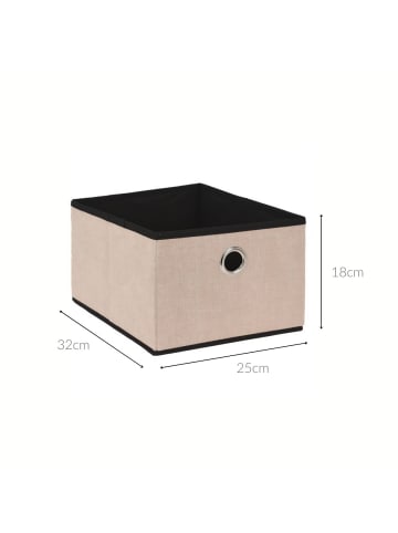 Storage Solutions Aufbewahrungsbehälter aus Textil NO-WOVEN in Beige, (B) 25 x (H) 18 x (L) 32 cm