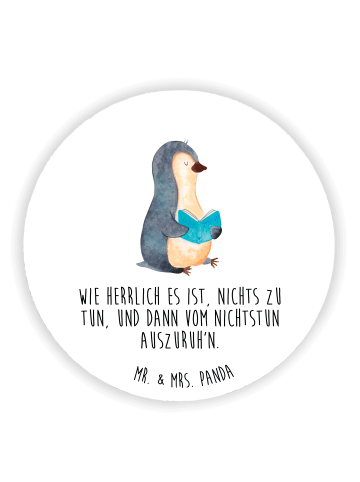 Mr. & Mrs. Panda magnet Pinguin Buch mit Spruch in Weiß