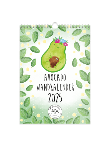 Mr. & Mrs. Panda A4 Wandkalender 2025 Avocado Collection mit Spruch in Weiß