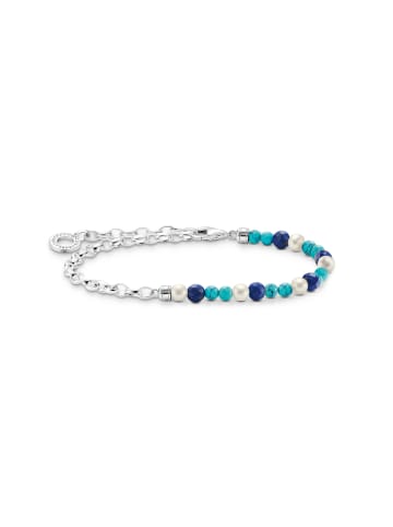 Thomas Sabo Armband Mit Blauen Steinen Und Perlen in silber, weiß, blau