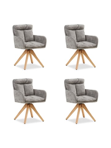 Homestyle4u 4er Set Polsterstühle in Grau