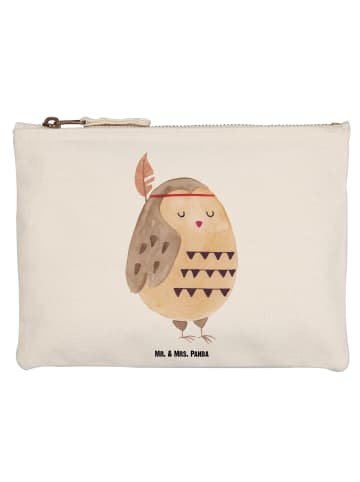 Mr. & Mrs. Panda Kosmetiktasche Eule Federschmuck ohne Spruch in Weiß