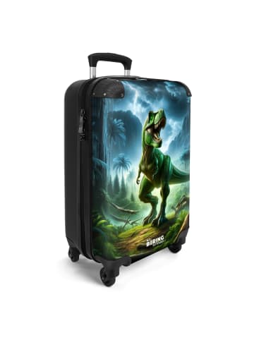 NoBoringSuitCases Suitcase, Koffer, Reisekoffer T-Rex grün blau