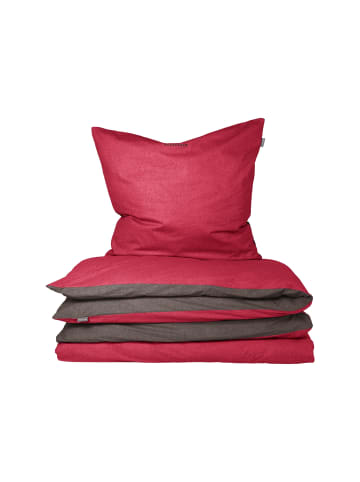 Schiesser Renforcé Bettwäscheset Doubleface in Rot-Dunkelgrau