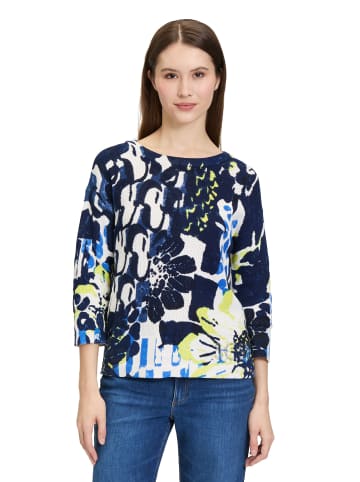 Betty Barclay Strickpullover mit Print in Dunkelblau/Weiß