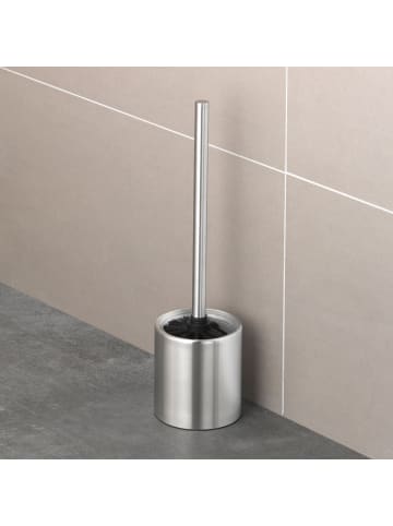 Amare bath Toilettenbürste mit Edelstahlvase - Zylinder in Silber