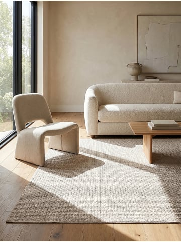 KADIMA DESIGN Flachwebteppich mit feiner Gewebestruktur und robustem Webrücken in Beige